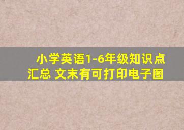 小学英语1-6年级知识点汇总 文末有可打印电子图